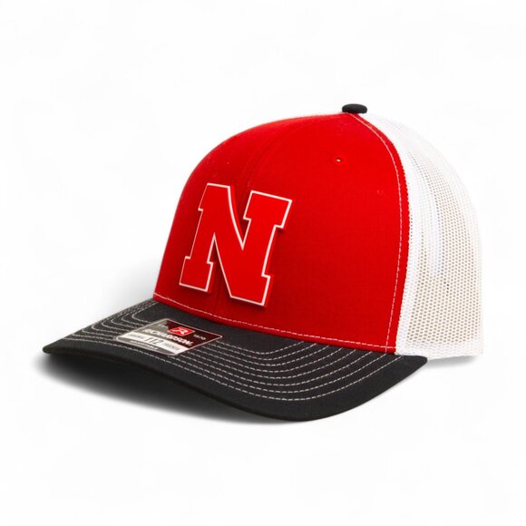 Nebraska Cornhuskers Scarlet 3D Snapback Trucker Hat- Red/ White/ Black - Picture 1 of 3